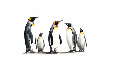 Fototapeta premium King penguins. isolated on white background
