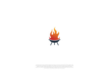 grilled barbecue, bbq vector, steak house, fire grill food and retaurant icon, Vector logo design concept