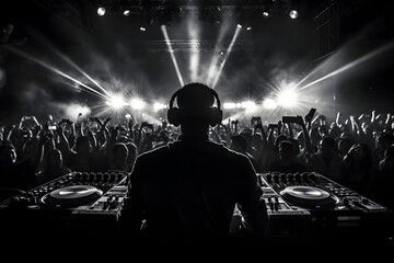 DJ Playing a Gig in front of a crowd, DJ, artist, dj gig, party, electronic music, music, dancing