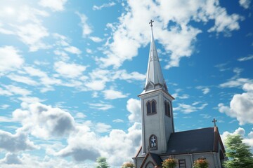 A church with sky background. Generative AI