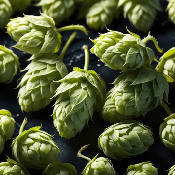 Saaz Hop Harvest: Captivating Macro Details in Dark Ambiance