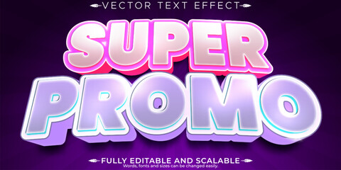 Editable text effect marketing, 3d creative and minimal font style