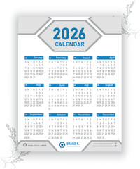 2026 Calendar Template.