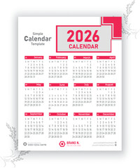 2026 Calendar Template.
