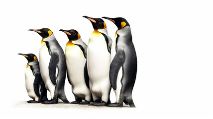 Fototapeta premium King penguins. isolated on white background generative ai