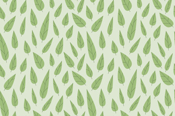 Fototapeta na wymiar seamless pattern with green leaves, nature background- vector illustration