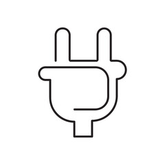 One line art of electric plug minimalist linear icon. 