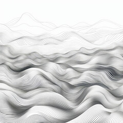 Mountain and Desert Mirage: Inspired from mountains and desert abstract nature of the artwork with pencil drawn black grey waves