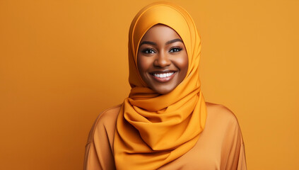 Women lady veil happy portrait yellow female arabian beautiful islam muslim young