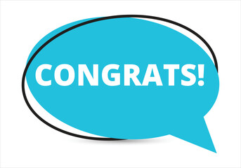 congrats speech bubble text. Hi There on bright color for Sticker, Banner and Poster. vector illustration.