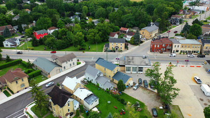 Aerial scene of Lucan, Ontario, Canada
