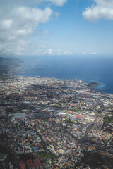 aerial view of the city from plane