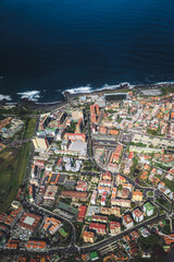 Fototapeta premium aerial view of the city from plane