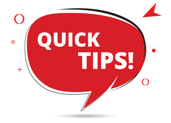 Quick Tips speech bubble text. Hi There on bright color for Sticker, Banner and Poster. vector illustration.