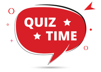 Quiz time speech bubble text. Hi There on bright color for Sticker, Banner and Poster. vector illustration.