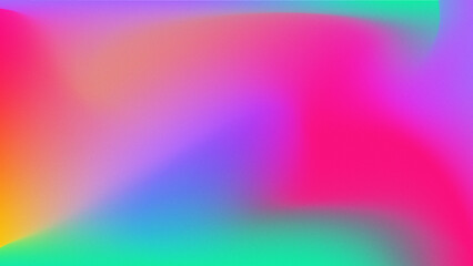 Abstract colored retro or sprayed gradient background with grain effect texture. Blurred pattern. Grain noise effect. Trendy style. Dusted and Holographic. Smooth transitions of iridescent colors