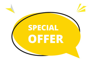 Special offer speech bubble text. Hi There on bright color for Sticker, Banner and Poster. vector illustration.