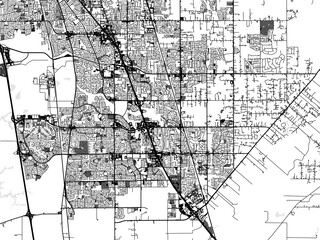 Greyscale vector city map of  Elk Grove California in the United States of America with with water, fields and parks, and roads on a white background.