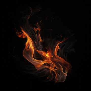 Small abstract flame on the black background