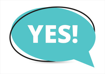 Yes speech bubble text. Hi There on bright color for Sticker, Banner and Poster. vector illustration.
