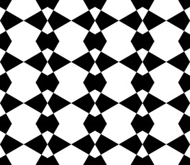 Seamless geometric pattern in arabic style. Black and white