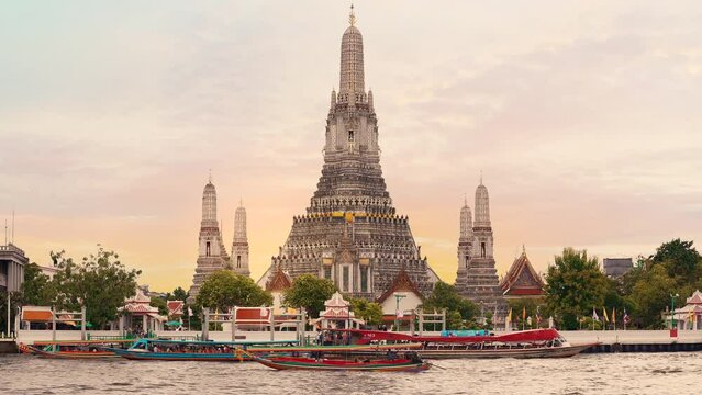 Wat Arun Ratchawararam. Wat Arun Ratchawararam Temple of Chao Phraya River, Bangkok Thailand. Wat Arun a famous buddhist temple in Bangkok