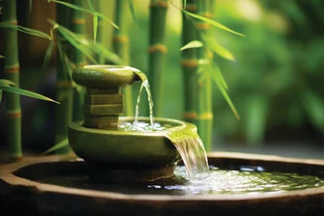 Foto op Plexiglas Zen garden with water fountain © pilipphoto