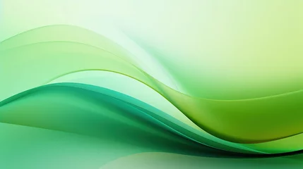 Foto op Plexiglas Abstract green curve wave with line textured background. AI generated © prastiwi