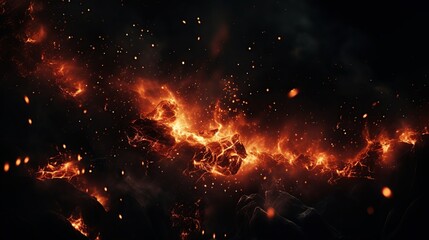 Fototapeta na wymiar Abstract fire flame background. AI generated image