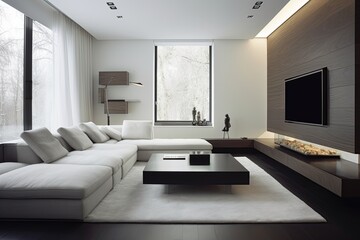 Naklejka na ściany i meble Modern minimalist living room