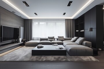 Fototapeta premium Modern minimalist living room