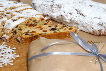 christmas cake, Baked  Pie. Stollen