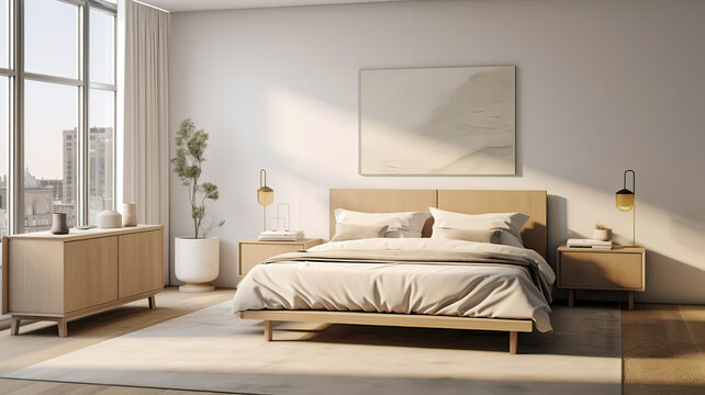Bedroom with Bed, Nightstand, and Dresser: Modern, Cozy, and Functional