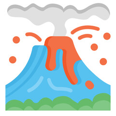 volcano eruption, disaster, lava, explosion, mountain, volcanic activity, extreme weather, climate change, ecology and environment, icon, icons, graphic, design, vector, illustration, sign, symbol, pi