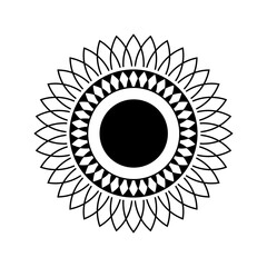 Black vector line art and flower design