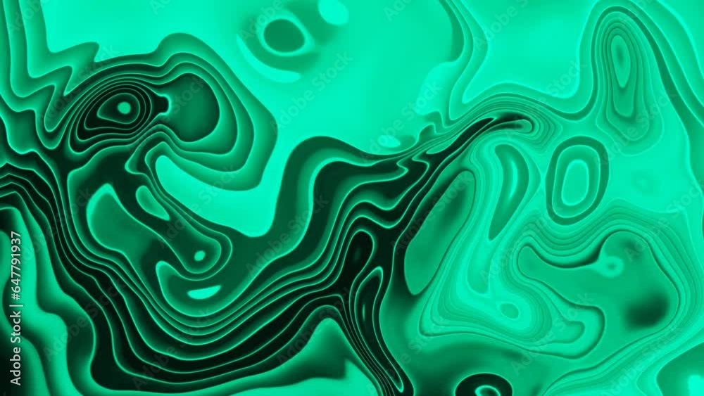 Wall mural the curved shape wavy texture surface is constantly reflected glossy liquid background