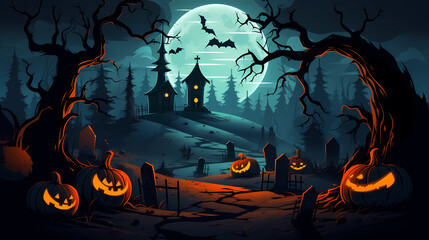 Halloween illustration background.