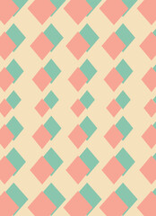 multicolored pastel abstract geometric poster made of diamonds