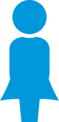 girl silhouette icon vector blue standing 