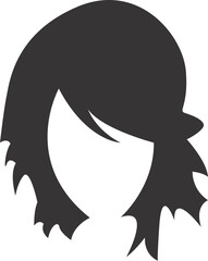girl with hair icon large black transparent 