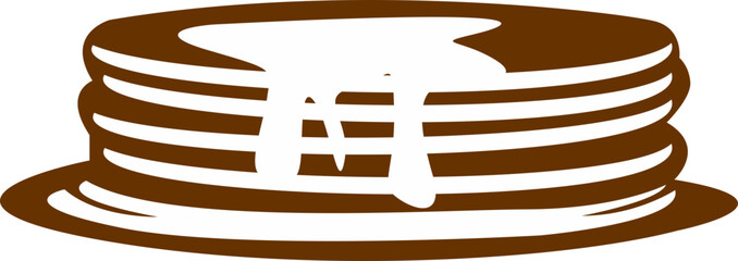 birthday cake icon brown with cream