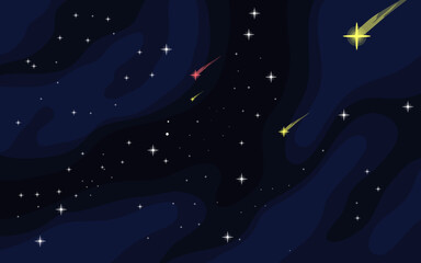 Vector space background . Cute flat style template with Stars in Outer space