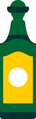 vodka bottle icon green and yellow sticker 