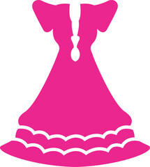 bridal dress icon long pink design
