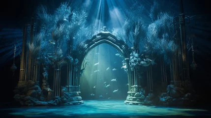 Foto op Canvas Underwater Atlantis Theatre Stage Scene © Yaroslav Stepannikov