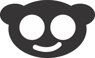 panda head icon black transparent 