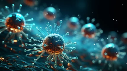 Fotobehang close-up photo of the virus © racesy