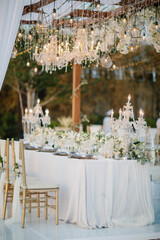 Bridal table for beautiful wedding