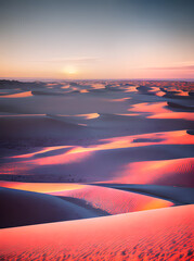 Winter desert flat with pastel sunset cinematic. - 647798596