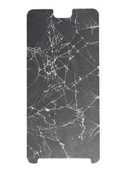 Cracked mobile phone glass.	
